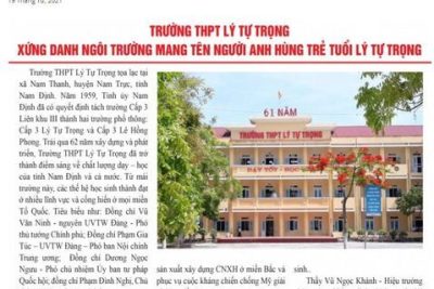 TRƯỜNG THPT LÝ TỰ TRỌNG – XỨNG DANH NGÔI TRƯỜNG MANG TÊN NGƯỜI ANH HÙNG TRẺ TUỔI LÝ TỰ TRỌNG